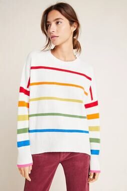 Sundry Striped Sweater - Rainbow Stripe - Size 0 / Extra Small
